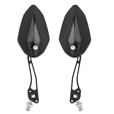 Image of motorcycle Wing Mirrors, 1 Pair Universal Rearview Mirrors Motorbike Side Handlebar Rear View 10mm 8mm(black) mirror