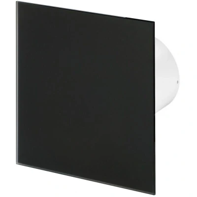 Image of Awenta 125mm Standard Extractor Fan Matte Black Glass Front Panel trax Wall Ceiling Ventilation