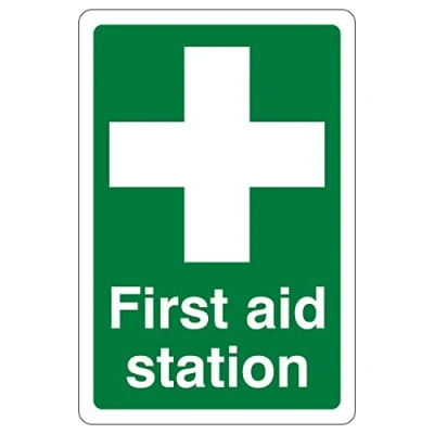 Image of 200mmx300mm First Aid Station Sign Sticker Self Adhesive