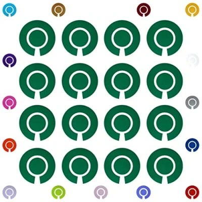 Image of Acclaim Lawn Bowls Identification Stickers Markers 4 Full Sets Of Self Adhesive Plain (Green)