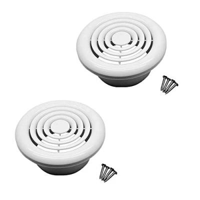 Image of Circle Air Vent Cover 100mm 4&#039;&#039; Ducting White High Quality ABS Plastic 2 Pcs
