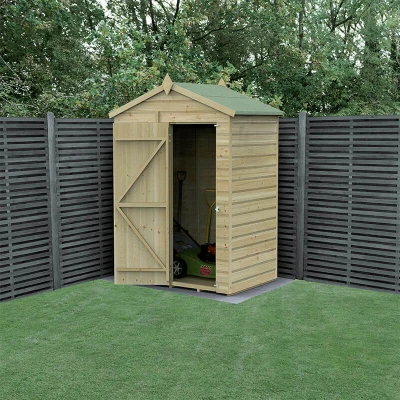 Image of 5&#039; x 3&#039; Forest Beckwood 25yr Guarantee Shiplap Pressure Treated Windowless Apex Wooden Shed (1.64m 1m)