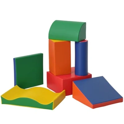Image of HOMCOM 7 Piece Climb and Crawl Activity Play Set Kids Soft Foam Blocks Toddler Equipment Building Stacking Educational