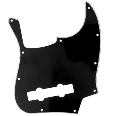 Image of Musiclily Pro 5 String 10 Hole Contemporary J Bass Pickguard for Fender Mexican Jazz Bass, 3Ply Black