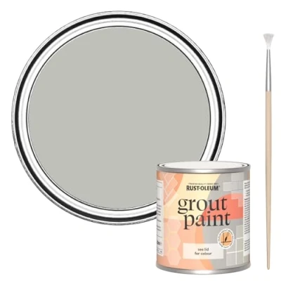 Image of Rust Oleum Grey Ultra Durable Grout Paint Flint 250ml