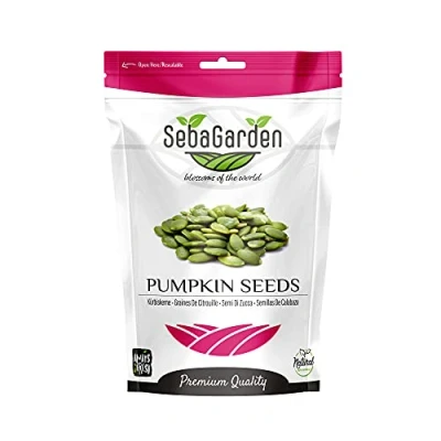 Image of Seba Garden Pumpkin seeds 1000g Grade AA Raw Source of Protein GWS (Grown Without Shell), High Fiber Content, Iron, Non GMO