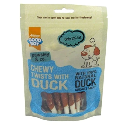 Image of Good Boy Pawsley &amp; Co Chewy Twists With Duck 90g (Pack of 10)