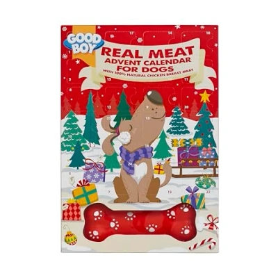 Image of Good Boy Christmas Dog Advent Calendar Meaty Treats &amp; Squeaky Toy