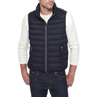 Image of Tommy Hilfiger Men&#039;s Lightweight Packable Puffer Vest, Midnight, S