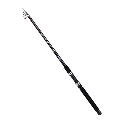 Image of Mitchell Adventure II Tele Spinning Rod, Fishing Allround Fishing, Durable Glass Composite Spin Lure Rods for Freshwater and Sea Unisex, Black/Orange, 2.7m 15 40g