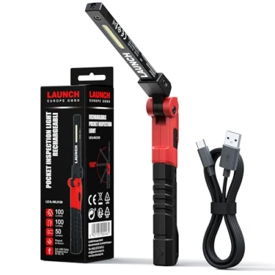 Image of LAUNCH WL3130 Pocket LED Inspection Light ultra thin design, 180 rotating head, magnetic base, 4 click system, COB and SMD LED, 100 lumens, durable, suitable for car repair, garage, emergency, IP20