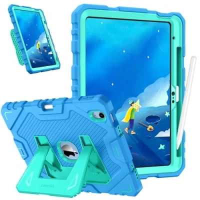 Image of FINTIE Kids Case for iPad (A16) 11th Generation 11 Inch (2025), 10th 10.9 (2022), Fully Body Rugged Heavy Duty Shockproof Kiddie with Built in Stand Boys &amp; Girls, Blue
