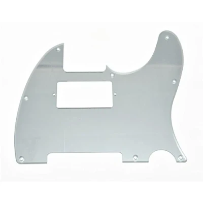 Image of KAISH 8 Hole Tele Guitar Humbucker Pick Guard TL Pickguard for Telecaster/Tele Made in USA/Mexico Silver Mirror