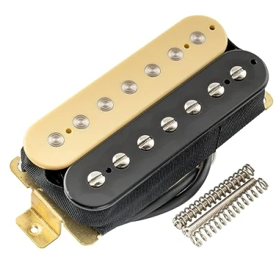 Image of Artec HBA117 Alnico 5 Uncovered Humbucker 7 String Electric Guitar Neck Pickup 9.2K, Zebra