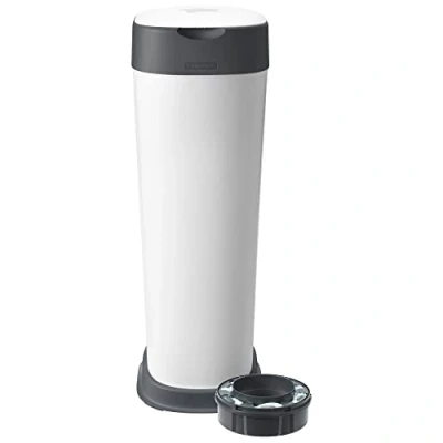 Image of Tommee Tippee Twist and Click XL Nappy Bin, Includes 1x Refill Cassette with Multilayer, Antibacterial Film, 100% Recycled Chassis, White