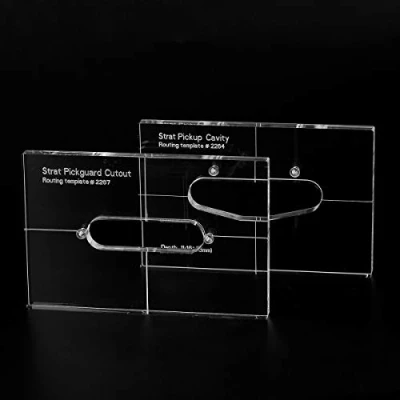Image of Musiclily Pro CNC Accurate Acrylic Single coil Pickup Routing Templates Set for Standard Strat Guitar Body and Pickguard