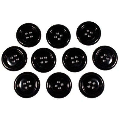 Image of Large Round Clown 4 Hole Buttons 50mm (10, Black)