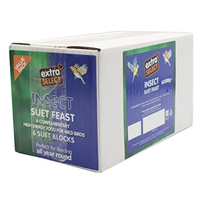Image of Extra Select Wild Bird High Energy Insect Suet Blocks 6x300gm