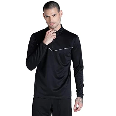 Image of PUMA Men&#039;s teamRISE 1/4 Zip Top Tee, Black, S