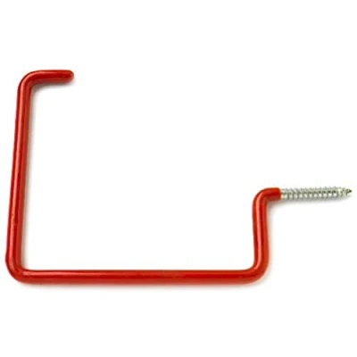 Image of Merriway® BH00732 (4 Pcs) All Purpose Steel Shed Garage Storage Hook, Red Plastic Coated Pack of 4 Pieces