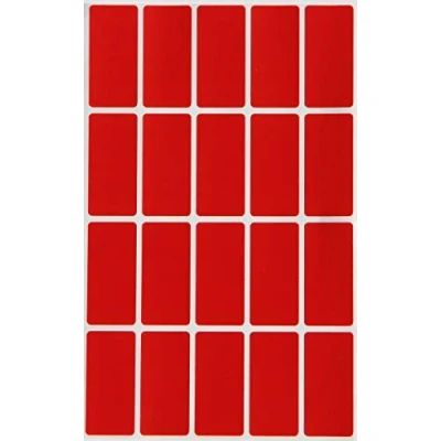 Image of Royal Green Rectangle Colored Label Stickers Red 4cm x 2cm (40mm 19mm) 1000 Pack