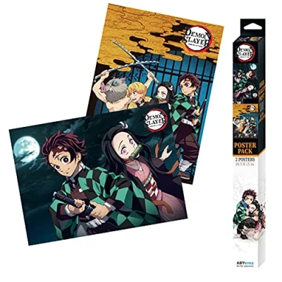 Image of ABYSTYLE Demon Slayer Group &amp; Duo 52 x 38 Chibi Poster