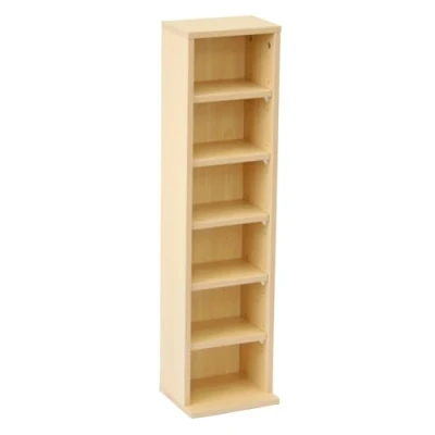Image of Oypla 6 Tier Beech Wooden CD DVD Game Book Shelf Storage Tower Rack Fits 102 CDs