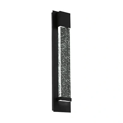 Image of Eglo 98154 VILLAGRAZIA Exterior Wall Light in Black with Air Bubble Glass