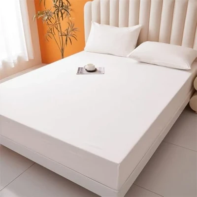 Image of Fitted Sheet Deep Pocket Brushed Velvety Microfiber, Breathable, Extra Soft and Comfortable Wrinkle, Fade, Stain Abrasion Resistant (White, Double)