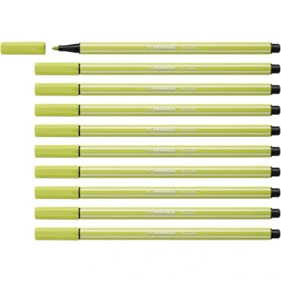 Image of Premium Fibre Tip Pen STABILO 68 Pack of 10 Lime Green