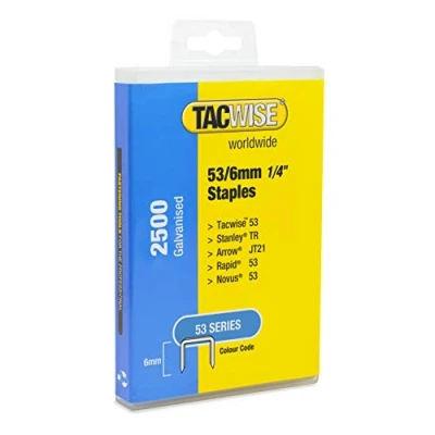Image of Tacwise 1476 Type 53/6 mm Galvanised Staples, Pack of 2500