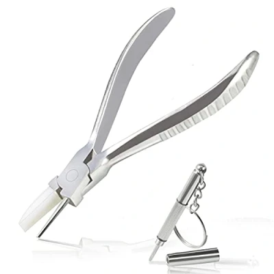 Image of LEONTOOL Round &amp; Flat Nose Nylon Jaw Eyeglasses Frame Pliers 6 Inches Eye Glasses Adjusting Repair Tool Assembling Ajusting Tools with Eyeglass Screwdriver