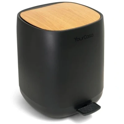Image of YourCasa® Bathroom Bin [5L] Waste Small Cosmetic with Lid and Soft Close 30% Less Plastic Inner Bucket (Black)