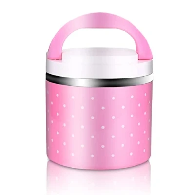 Image of Thermal Lunch Box for Hot Food, Kids Boxes to Keep the Food Warm, 1 Layers Insulated Box, 600ml Thermos with Stainless Steel Insulation Container (pink)