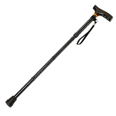 Image of Homecraft Folding Coloured Walking Stick with Wooden Handle, Lightweight Adjustable Cane for Balance, Mobility Aid, Grey Marble, 775 875 mm/31 35 Inches, (Eligible VAT relief in the UK)