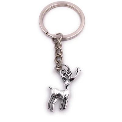 Image of H Customs Deer stag with antlers keychain pendant silver metal