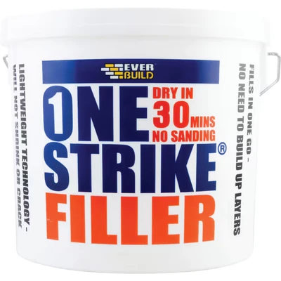 Image of Everbuild One Strike Multi Purpose Quick Drying Filler Time Application White 5 Litre Tub