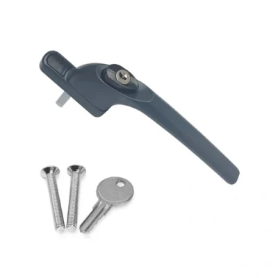 Image of uPVC Window Handle Universal Inline Locking Espag Double Glazing 40mm (Anthracite Grey, Spindle)