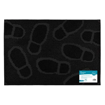 Image of JVL Footprint Scraper Rubber Pin Doormat, 40x60cm