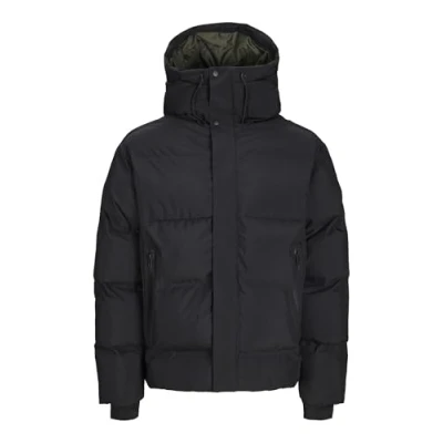 Image of JACK &amp; JONES Men&#039;s Jcoalpha Short Buffer Sn Puffer Jacket, Black, XS