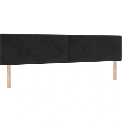 Image of vidaXL Headboard Button Tufted Black 200 cm Velvet