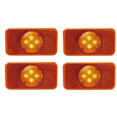 Image of 24/7Auto 4x LED Reflectors Side Marker Lights specific for VolvoFH FM FL Amber Lamps OEM replace 20398660 20798440