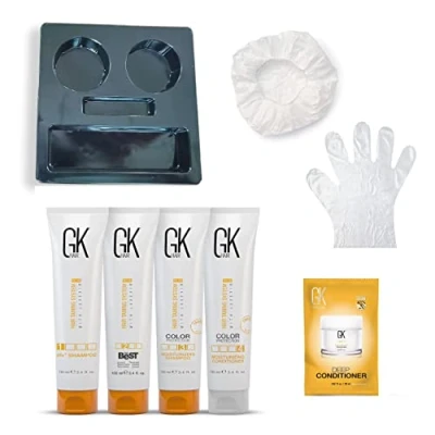 Image of GK Hair Global Keratin The Best Consumer Box Kit (3.4 Fl Oz/100ml) Smoothing Treatment Professional Brazilian Complex Blowout Straightening For Silky Smooth &amp; Frizzy