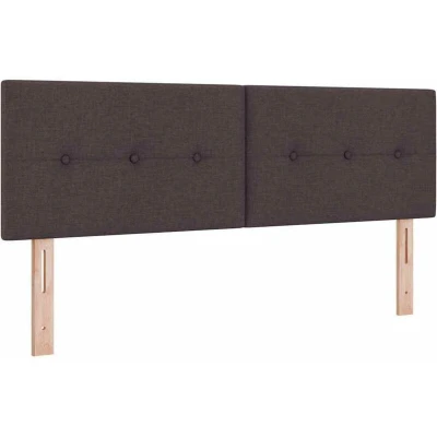 Image of vidaXL Headboard Button Tufted Dark Brown 140 cm Fabric