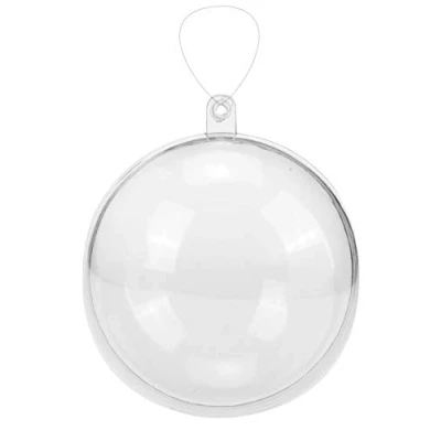 Image of Glorex 6 3500 007 Plastic Ball Diameter 16 cm Transparent Crystal Clear Separable in 2 Halves for Filling and Decorating with Hole Hanging