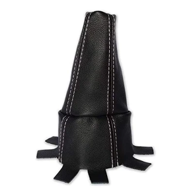 Image of The Tuning Shop Ltd Gear Gaiter Compatible with Honda Civic Type R FN2 Leather White Stitching