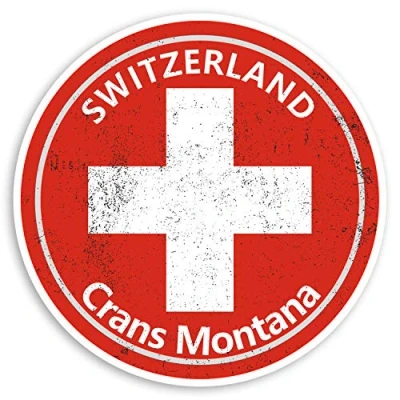 Image of 2 x 10cm Crans Montana Switzerland Vinyl Stickers Flag Luggage Sticker #30255 (10cm Wide)