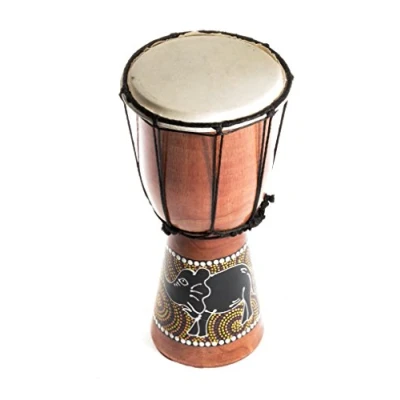 Image of 20cm Djembe Elephant Painted Paint Drum Bongo Hand Bush Percussion Children Fair Trade