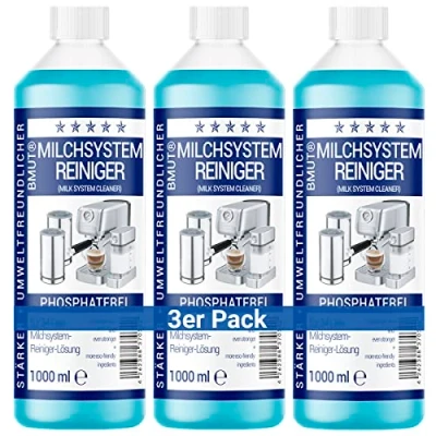 Image of 3 x 1000 ml Milk System Cleaner Concentrate for Fully Automatic Coffee Machine, Frother, Foam Cleaner, Universal All Manufacturers