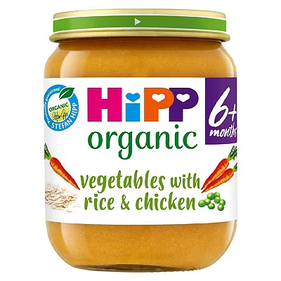 Image of HiPP Organic Vegetables with Rice &amp; Chicken 4+ Months 125g